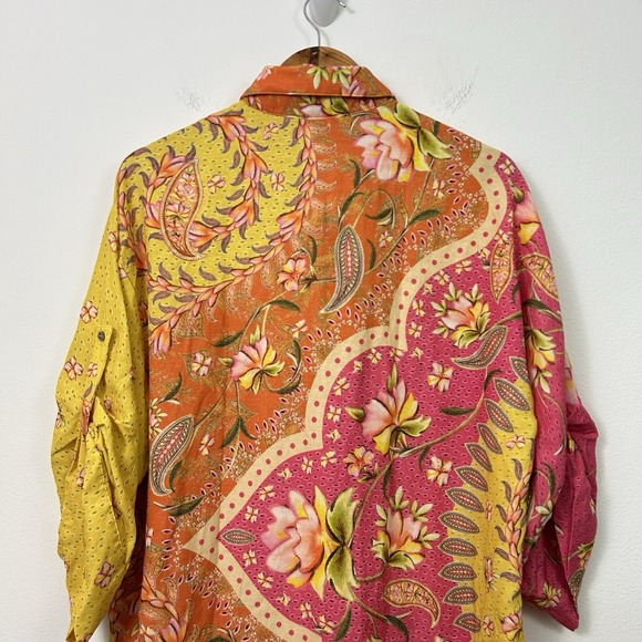 NWT Agua Bendita Chrissy Lula Shirt Tunic Dress Multicolor 1/4 Sleeves Womens L - Picture 9 of 10